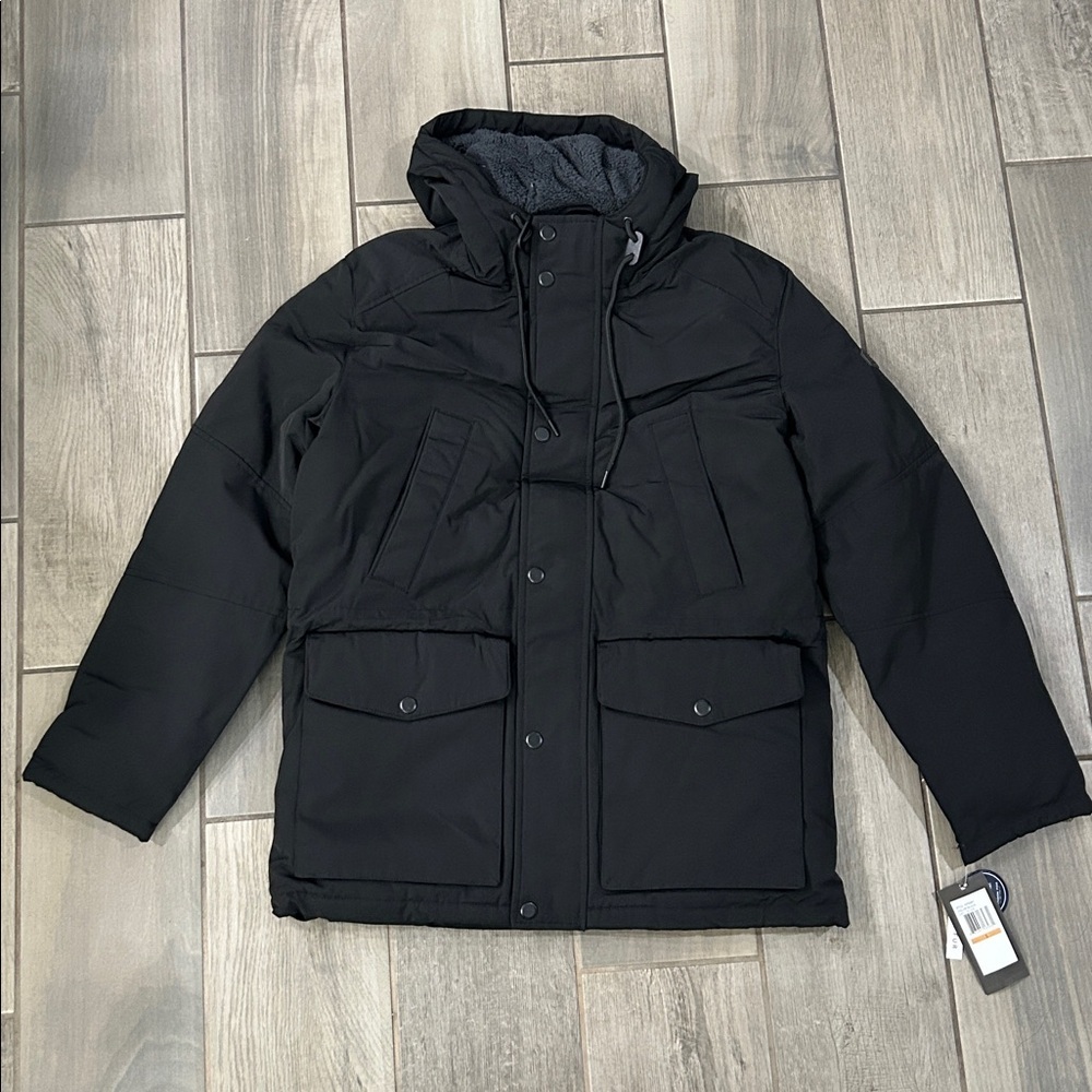 London Fog Men's Faux Sherpa Lined Parka - Picture 3 of 7